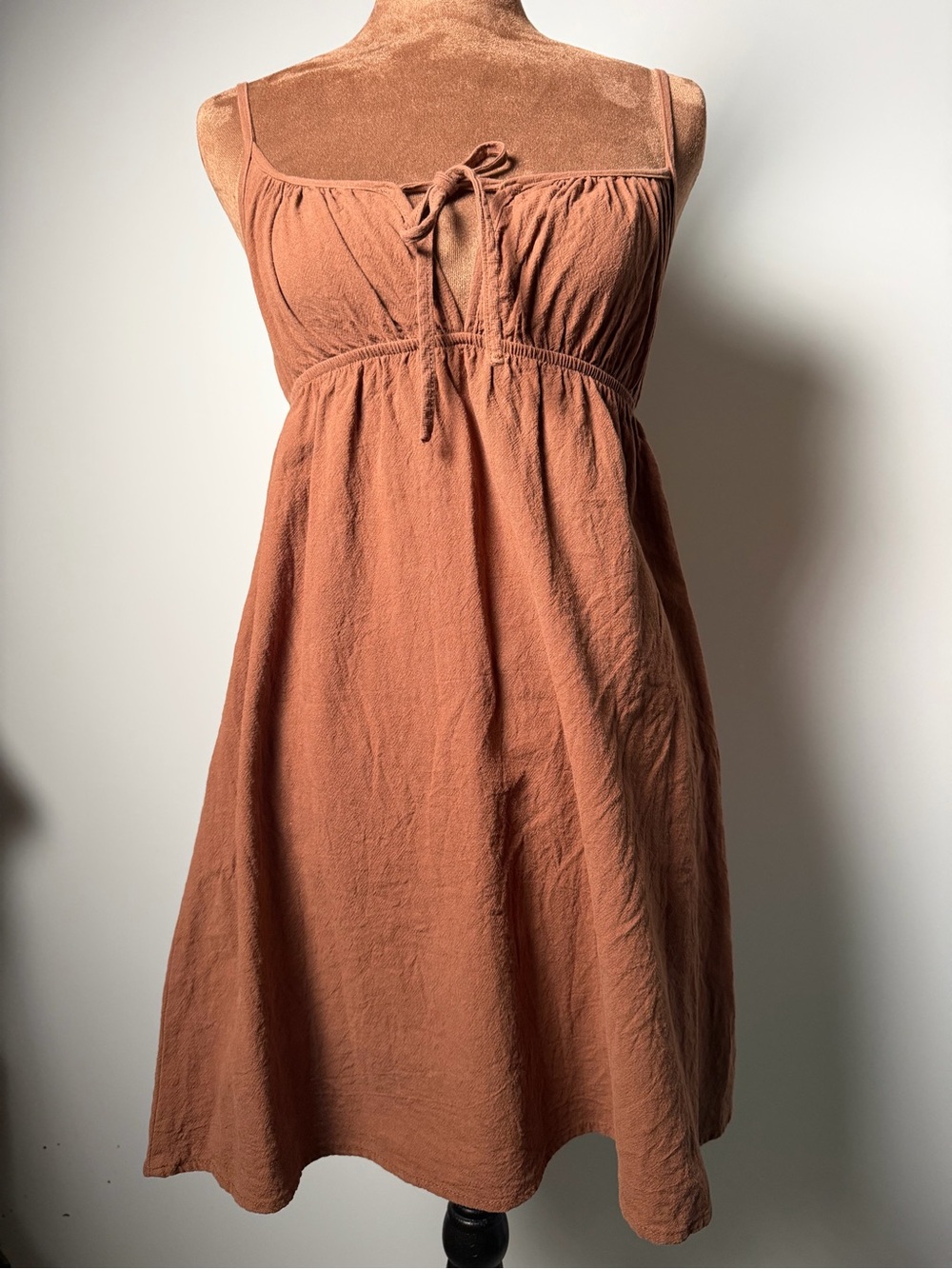 Women's Rust Tie-Front Sundress
